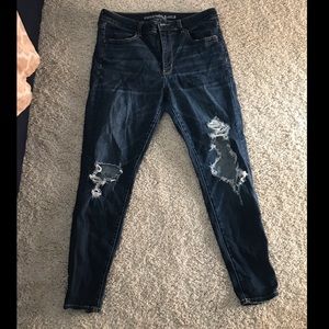 American Eagle high rise ripped skinny jean